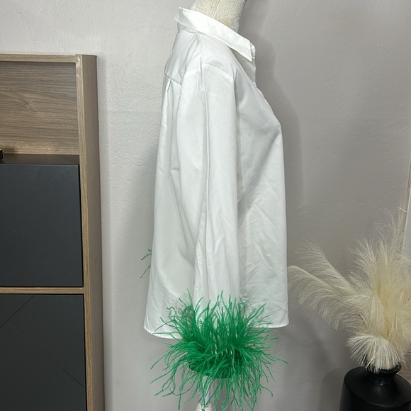 Poplin Oversized Feather Cuff Shirt - Picture 4 of 9